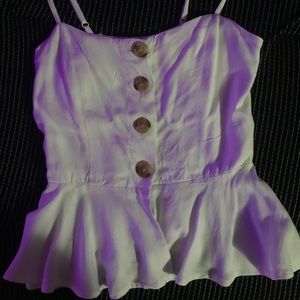 White Button Up Tank Top